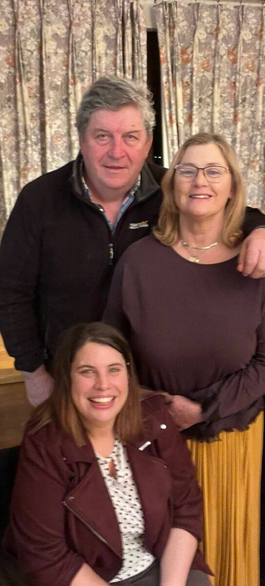 Julie with Tim and Katherine on the day of filming for the programme. 