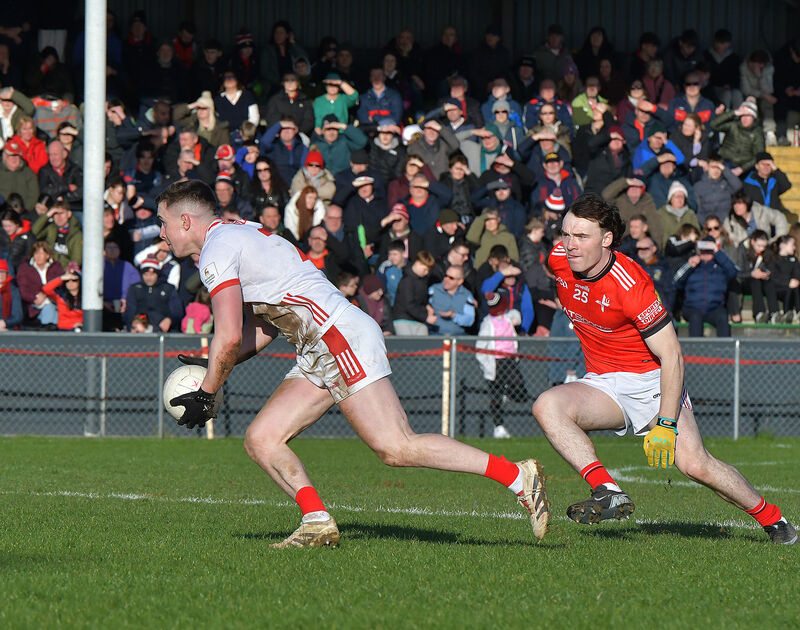 Cork's Luke Fahy wrongfoots Louth's Seán Reynolds last Sunday week. Picture: Moya Nolan Cork's Luke Fahy wrongfoots Louth's Seán Reynolds last Sunday week. Picture: Moya Nolan