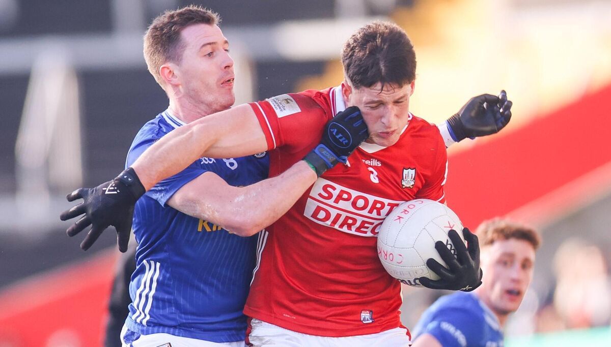 Cork's Colm O'Callaghan is challenged by Ciaran Brady of Cavan last month. Picture: Inpho/Tom Maher