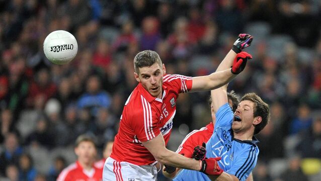 <p>Cork's Daniel Goulding battles with Dara Nelson of Dublin in 2014 - the last time the Rebels won their opening three league games in the top two divisions. Picture: Dáire Brennan/Sportsfile</p>