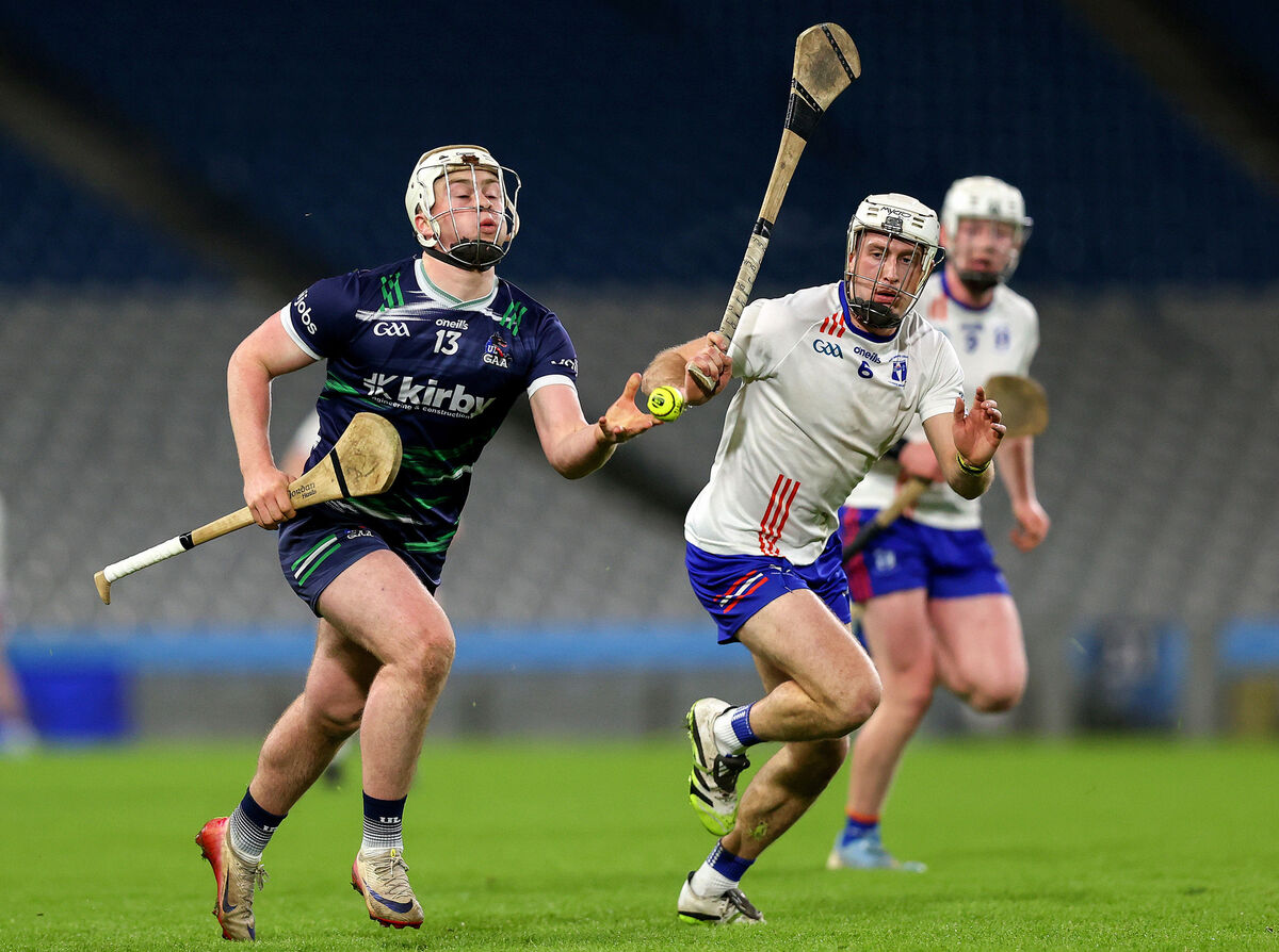 University of Limerick's Darragh McCarthy in action against Jimmy Quilty of MIC Limerick during the Fitzgibbon Cup final. Picture: ©INPHO/Tom O’Hanlon