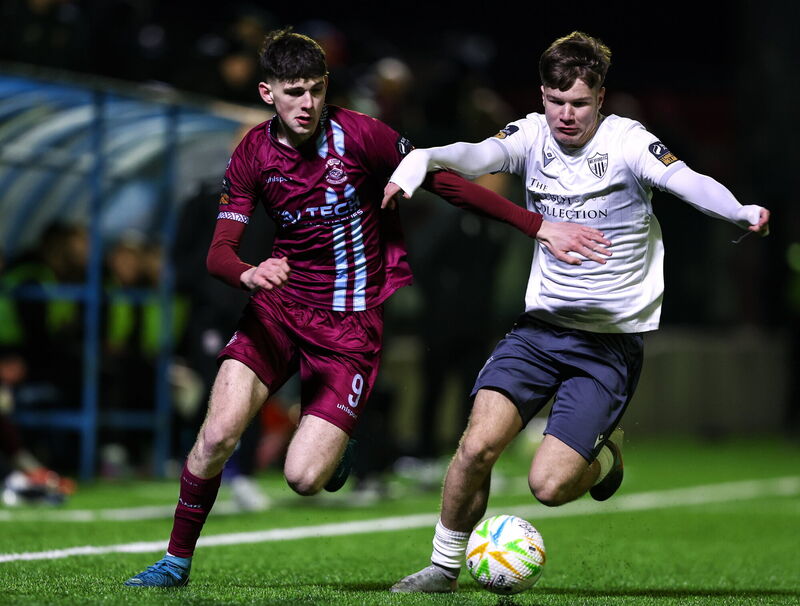 Kai O'Neill of Cobh Ramblers in action against Ryan Ritchie of Wexford at St Colman's Park on Friday night. Picture: Michael P Ryan/Sportsfile Kai O'Neill of Cobh Ramblers in action against Ryan Ritchie of Wexford at St Colman's Park on Friday night. Picture: Michael P Ryan/Sportsfile