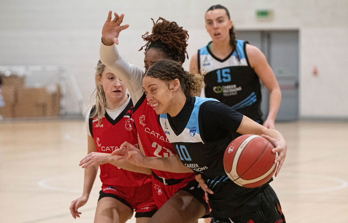UCC Glanmire's Jewel Watkins drives toward the basket. Picture: Howard Crowdy