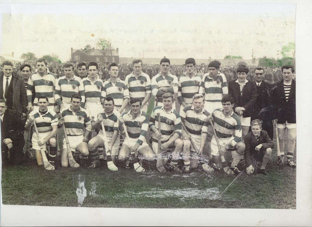 Brian Dillon’s City Div champs 1965. Back: Owen Ahern, Sean O’Brien, Albert Porter, Billy Hegarty, Mick Moloney, Ger Dowling, Mick Maguire, Paddy Waters, Ger O’Connell, Abie O’Sullivan, Michael Curley, John O’Keeffe, Ned Riordan, Billy O’Mahony. Front: Eymard O’Leary, Conor O’Brien, Eddie Dorney, Dave Downey, Paddy O’Connor, Willie Horgan, Mick Walsh, Peter Curley, Finbarr Ahern.