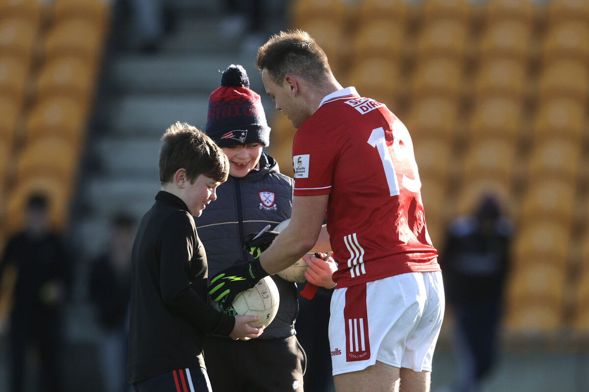 Cork's Steven Sherlock signs an autograph for supporters after the game in Tullamore. Picture: INPHO/Bryan Keane Cork's Steven Sherlock signs an autograph for supporters after the game in Tullamore. Picture: INPHO/Bryan Keane