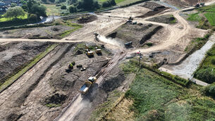 <p> Earthworks in progress for the M28 motorway under construction at Shannon Park Roundabout, Carrigaline for the M28 Cork to Ringaskiddy motorway, linking Bloomfield interchange with Ringaskiddy port.Picture: Larry Cummins. </p>