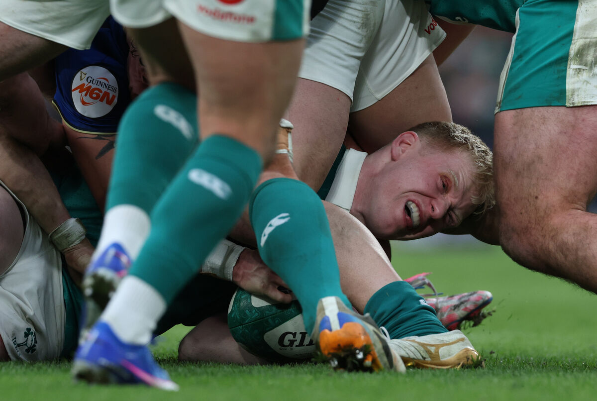 Ireland vs Italy: Ireland's Jamie Osborne in a ruck 