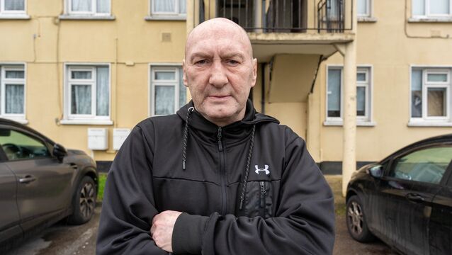 <p>Colm Olden says he was lucky not to be killed by a piece of masonry that fell on him at the Clashduv Rd flats where he lives.	<span class="contextmenu emphasis CaptionCredit">Picture: Noel Sweeney</span>
            </p>