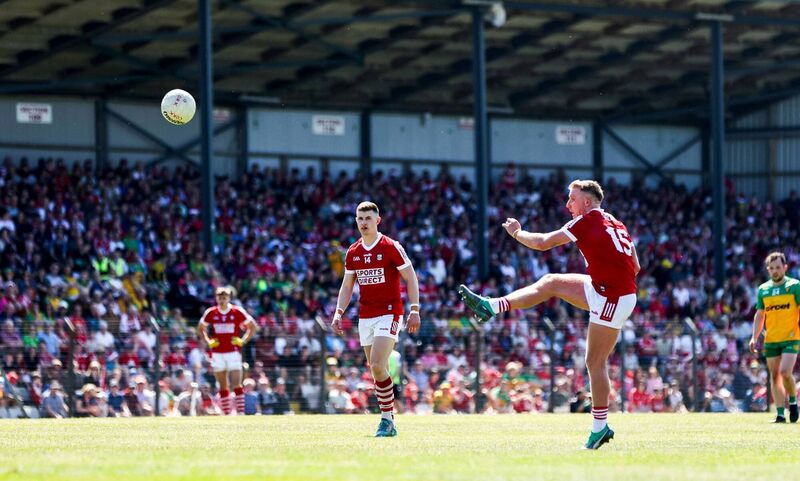 Cork vs Donegal: Cork's Brian Hurley kicks a penalty Mandatory Credit ©INPHO/Nick Elliott Cork vs Donegal: Cork's Brian Hurley kicks a penalty Mandatory Credit ©INPHO/Nick Elliott