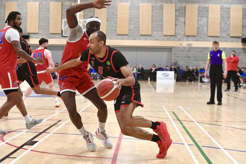  Josh Steel attacks the basket for Ballincollig. Ballincollig vs UCC Demons in the Domino’s Men’s Superleague basketball at MTU Arena. Picture: Larry Cummins