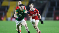 Matty Taylor is tackled by Eoin Harkin 25/1/2025