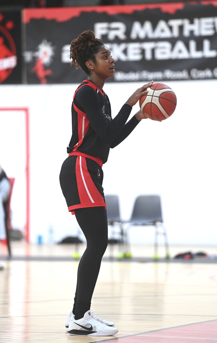  Stacie Jones on the free throw line for Catalyst Fr Mathew's against Gurrranabraher Credit Union Brunell. Picture: Larry Cummins