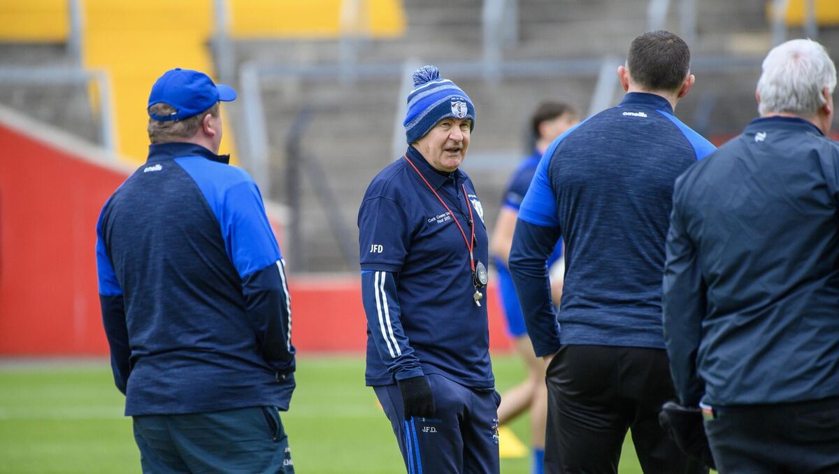 John Fintan Daly, manager of Knocknagree at the McCarthy Insurance Group Senior A fotball championship final at SuperValu Páirc Uí Chaoimh. Picture: Dan Linehan