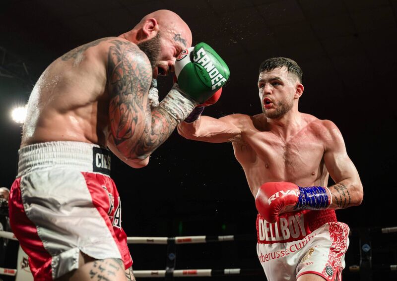 Cathal Crowley Vs Adam Cieslak ——- Cathal Crowley in action against Adam Cieslax on the Siam Warriors Promotions Card at the Parochial Hall