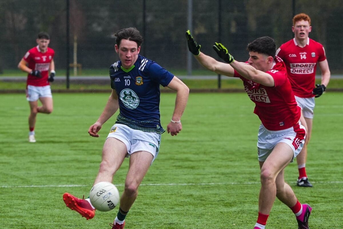 Cork's Oisin Harrington looks to block Meath's Will Byrne. Picture: Noel Sweeney