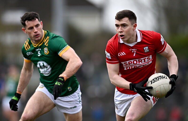 Luke Fahy of Cork in action against Donal Keogan of Meath. Picture: Seb Daly/Sportsfile Luke Fahy of Cork in action against Donal Keogan of Meath. Picture: Seb Daly/Sportsfile