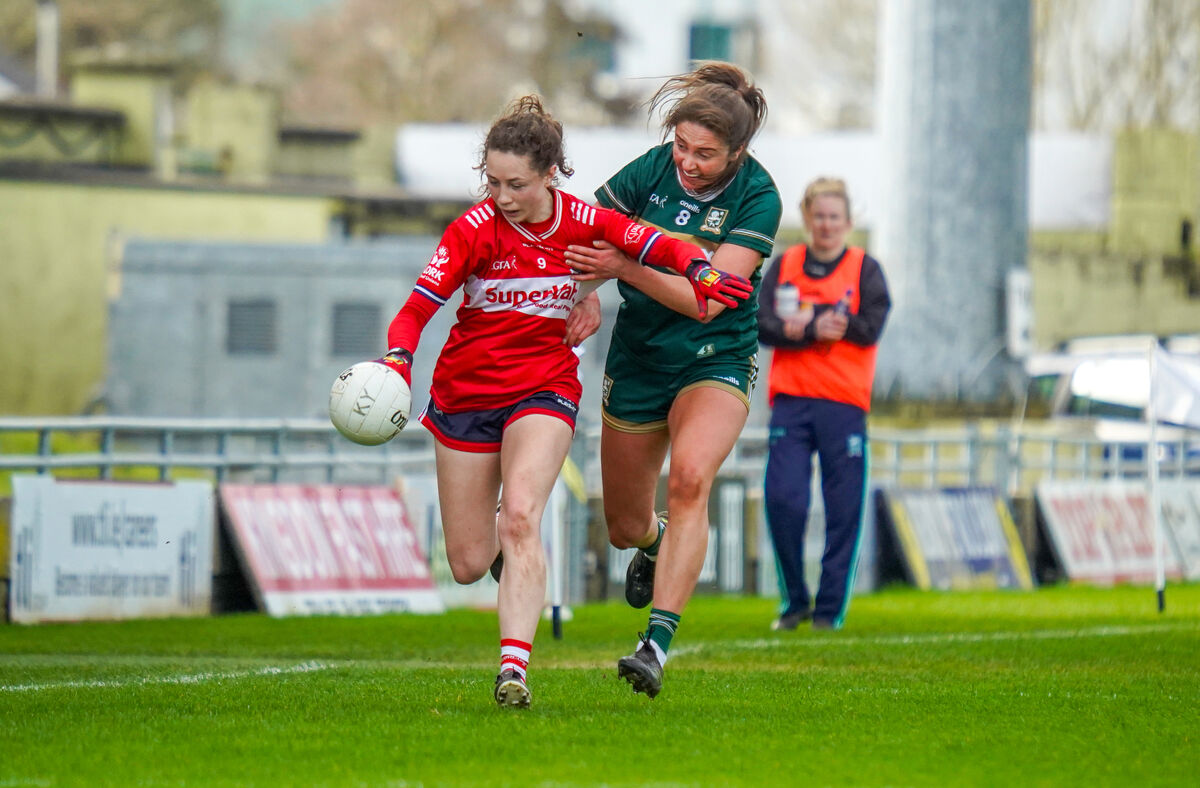Kerry's Mary O'Connell battling Cork's Abbie O'Mahoney. Picture: Domnick Walsh