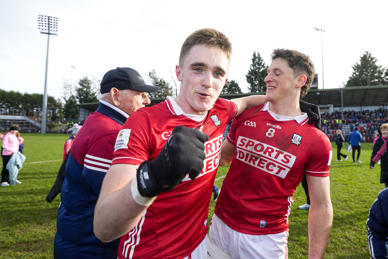 Cork's Tommy Walsh and Colm O'Callaghan show their joy after beating Meath on Sunday. Picture: INPHO/James Lawlor Cork's Tommy Walsh and Colm O'Callaghan show their joy after beating Meath on Sunday. Picture: INPHO/James Lawlor