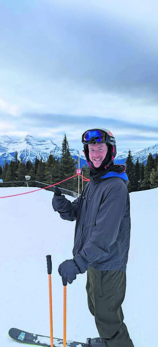 Sam Curtin skiing at Lake Louise. He works as a ski lift operator in the resort of Banff and says temperatures there can reach -30C