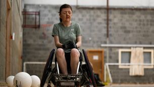 <p>Jade Flynn Hurley during an Irish Wheelchair Rugby training session at Annanough GAA Club in Laois in 2025. Picture: Brendan Moran/Sportsfile </p> <p>Jade Flynn Hurley during an Irish Wheelchair Rugby training session at Annanough GAA Club in Laois in 2025. Picture: Brendan Moran/Sportsfile </p>