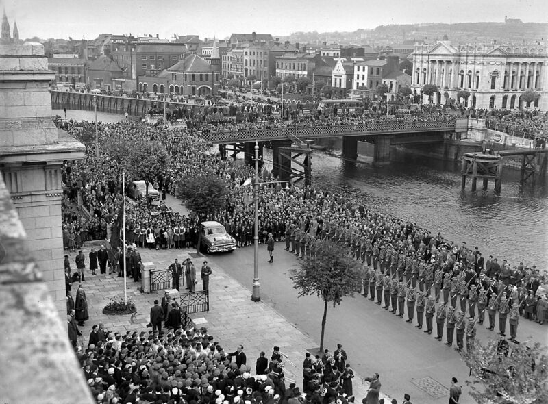 Crowds gather at Cork City Hall for An Tóstal ceremonies in May ,1955. The event ran from 1953 to 1958 and spawned many events such as the Cork International Choral Festival