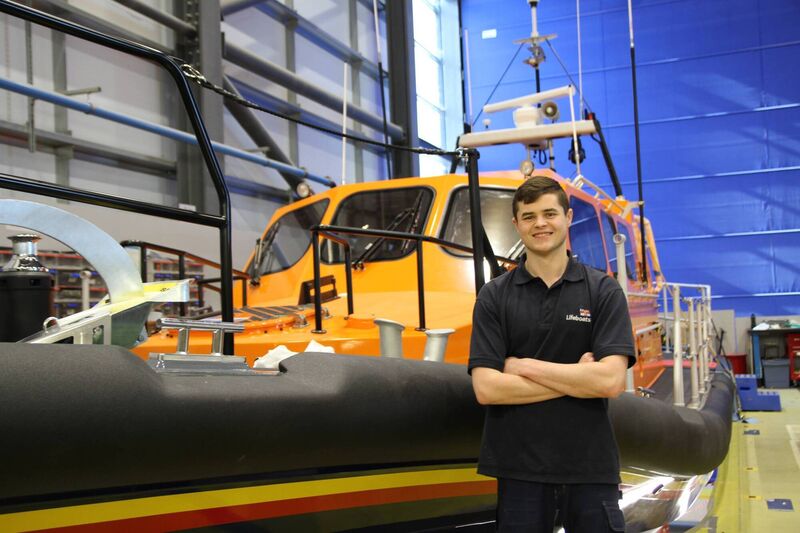 Eoin O’Connor, age 16, during his apprenticeship with the Royal National Lifeboat Institution