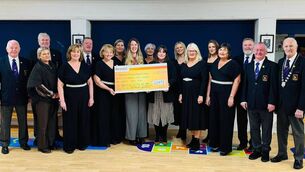 <p>Members of the Sonatinas Choir presenting Eadaoin McCarthy of Marymount Hospice with a cheque for €26,493.</p> <p>Members of the Sonatinas Choir presenting Eadaoin McCarthy of Marymount Hospice with a cheque for €26,493.</p>