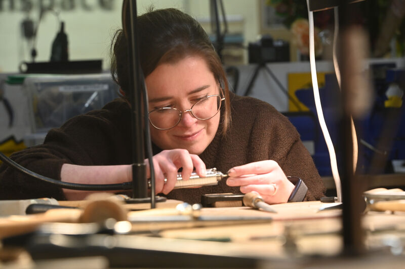 Orla was drawn to the workshop to learn something new. Picture: Larry Cummins