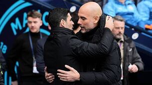 Pep Guardiola brushes off title race talk as Man City continue Arsenal pursuit Pep Guardiola brushes off title race talk as Man City continue Arsenal pursuit