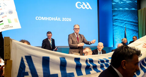 Protesters confront Jarlath Burns 28/2/2026