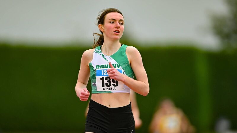 Cork's Maeve O’Neill wins the women’s 800m in a Big East record time of 2:01.15.