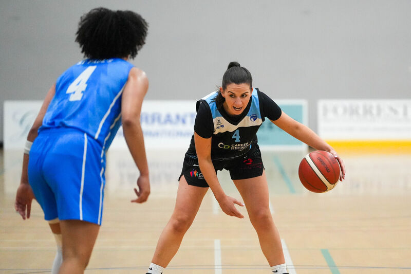 Glanmire's Aine McKenna ponders her next move as Killarney's Tara Cousins closes in. Picture: Noel Sweeney
