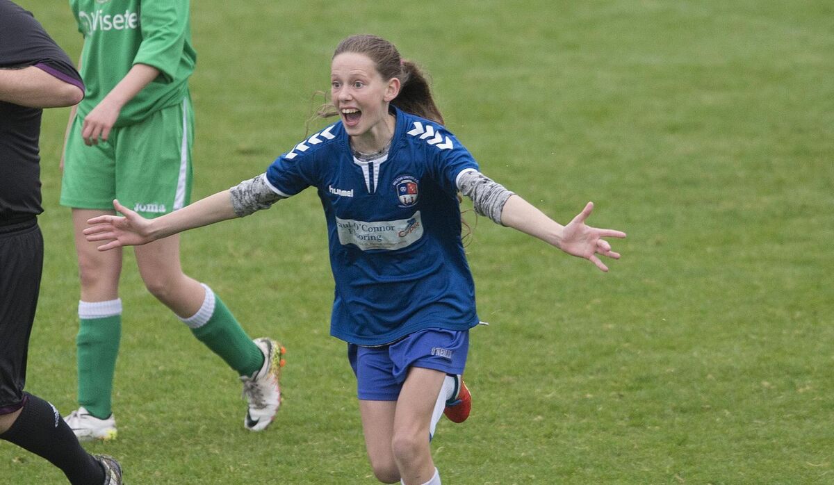 Olivia Gibson, Wilton celebrates her goal against Passage in the CWSSL u14 Singletons Supervalu cup final at Turners Cross, Cork. Picture Dan Linehan