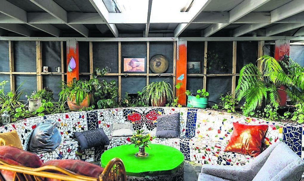 The unique beer garden. 