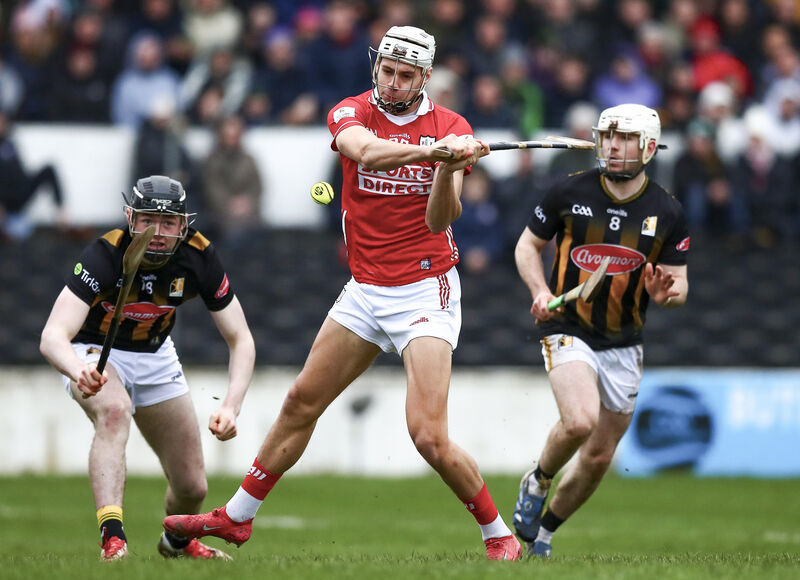 Cork's Alan Walsh fires in his goal on Sunday. Picture: INPHO