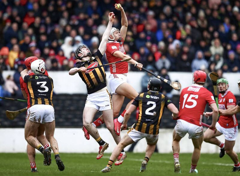 Alan Walsh catches the ball from Paudie O'Sullivan's free just before scoring Cork's third goal. Picture: Inpho