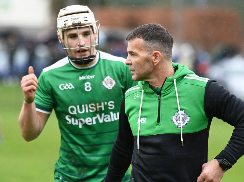 Ballincollig manager Danny Dwyer with Brian Keating two years ago. Picture: Eddie O'Hare