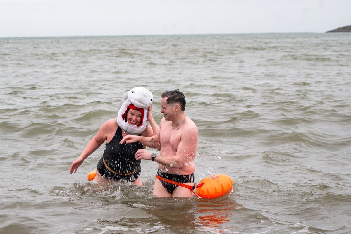 Joleen Cronin and Shane McAuliffe undertook daily sea swims throughout February to raise funds for the RNLI as the lifesaving service marks its 100th anniversary in Ireland. Picture: Chani Anderson