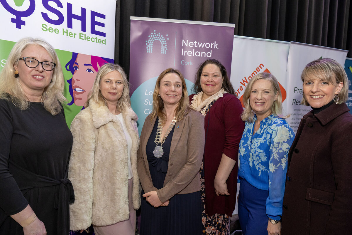 Elaine Duggan of SHE (See Her Elected) with members of Network Ireland Cork Branch Ingrid Seim, Diane Higgins, President Network Cork, Louise Kane-Buckley, Sue Nelson, and Mary Casey. Picture: Brian Lougheed