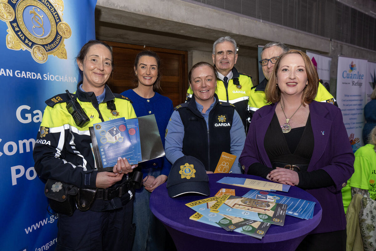 The Lady Mayoress, Karen Brennan with members of the Garda Community Police unit at the event. Picture: Brian Lougheed