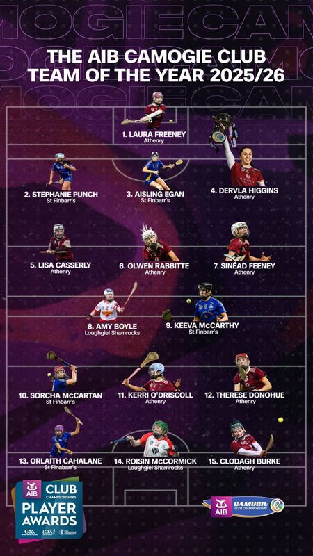 The AIB Camogie Club Championship Team of the Year.