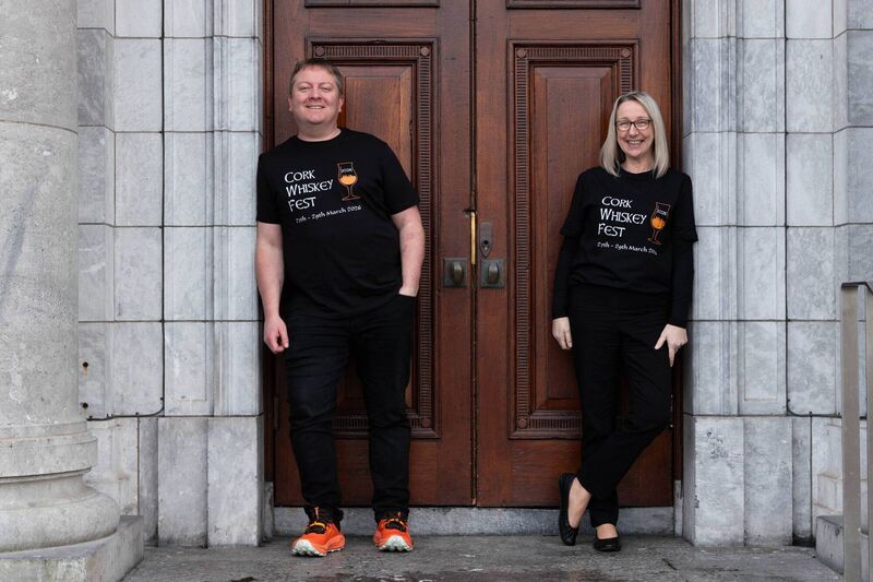 Laurie and Sonya O'Dwyer in Cork City Hall launching the fourth annual Cork Whiskey Fest, which will take place from March 27 to 29. Picture: Darragh Kane