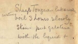 <p>Instructions for cooking sheep tongue feature in the book. </p>