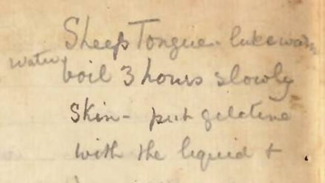 <p>Instructions for cooking sheep tongue feature in the book. </p>