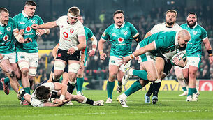 Jacob Stockdale on his way to scoring his sides 1st try of the match 6/3/2026