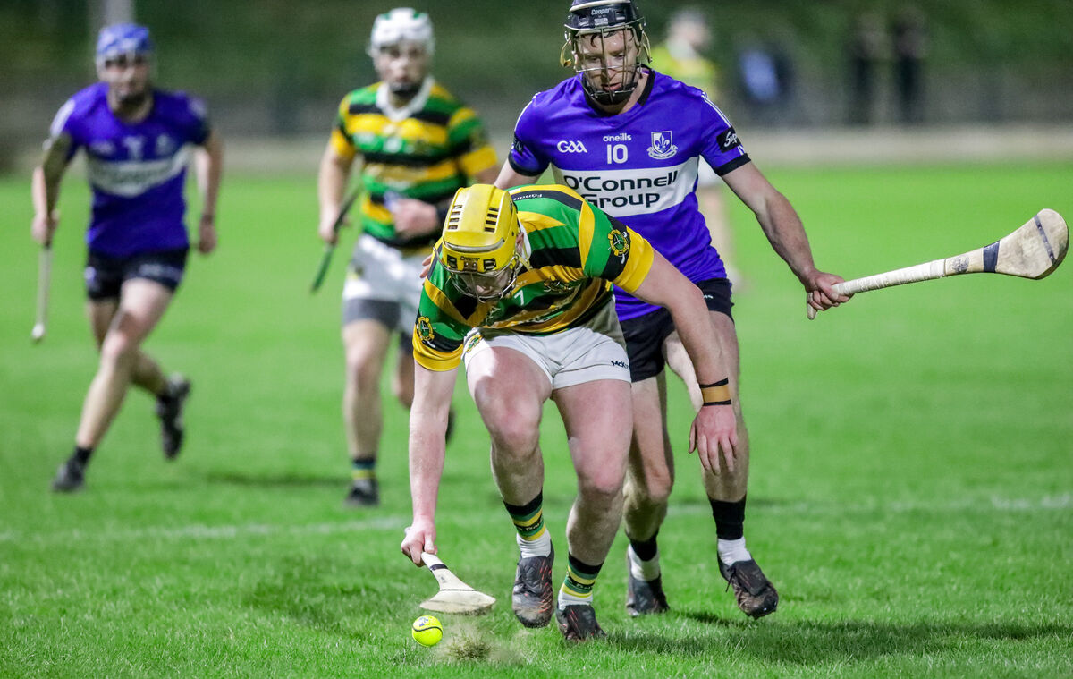 Dave Noonan, Glen Rovers, under pressure from Sars Jack O'Connor. Picture: David Creedon