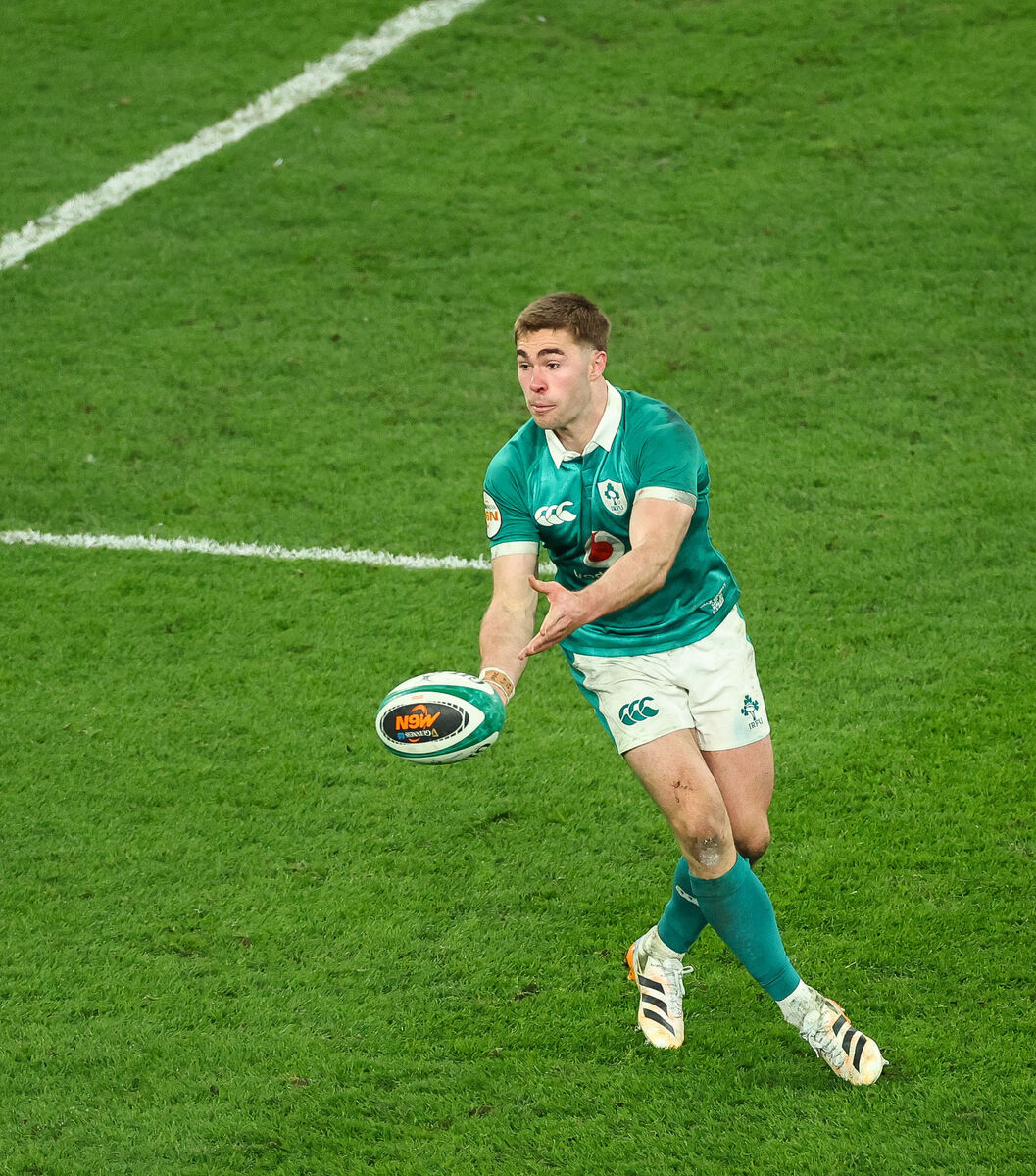 Ireland's Jack Crowley in action against Wales. Picture: INPHO