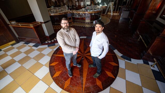 <p> New operations manager Paul O’Dea and head chef Nicolas Alegre in the front bar of the South Gate Bar, Cork City. Picture: Chani Anderson</p>