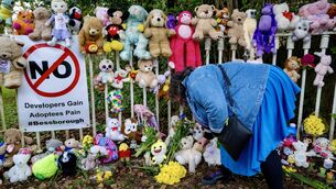<p>The gates of the Bessborough Mother and Baby Home were covered with teddy bears during a vigil which saw scores of people gather to protest Cork City Council’s approval of 140 apartments despite concerns over the burial places of 923 children. Picture: Chani Anderson</p> <p>The gates of the Bessborough Mother and Baby Home were covered with teddy bears during a vigil which saw scores of people gather to protest Cork City Council’s approval of 140 apartments despite concerns over the burial places of 923 children. Picture: Chani Anderson</p>