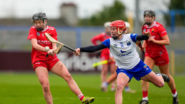 <p>Millie Condon in action against Beth Carton of Waterford in their Centra Camogie League Division 1A clash. Condon said she is learning a lot from Ashling Thompson in midfield and said all wished her a speedy recovery from the injury she picked up against Kilkenny. Picture: INPHO/James Lawlor</p>